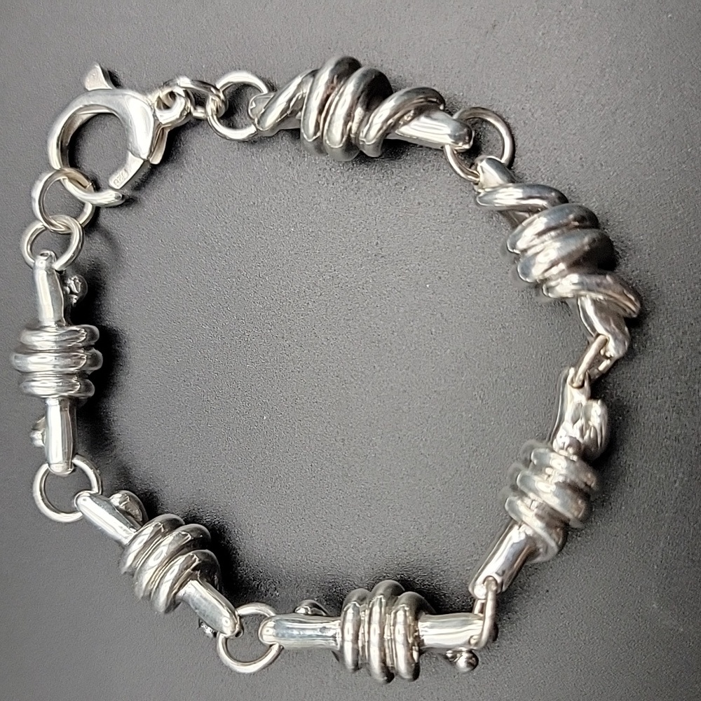 NWOT 925 Sterling Silver Twisted Link Polished Electroform Bracelet Size 6.75 - Picture 6 of 7